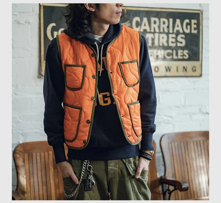 Description Picture 6 of itemNon Stock Nylon Quilted Vest Military Uniform Lightweight Liner Men's Waistcoat