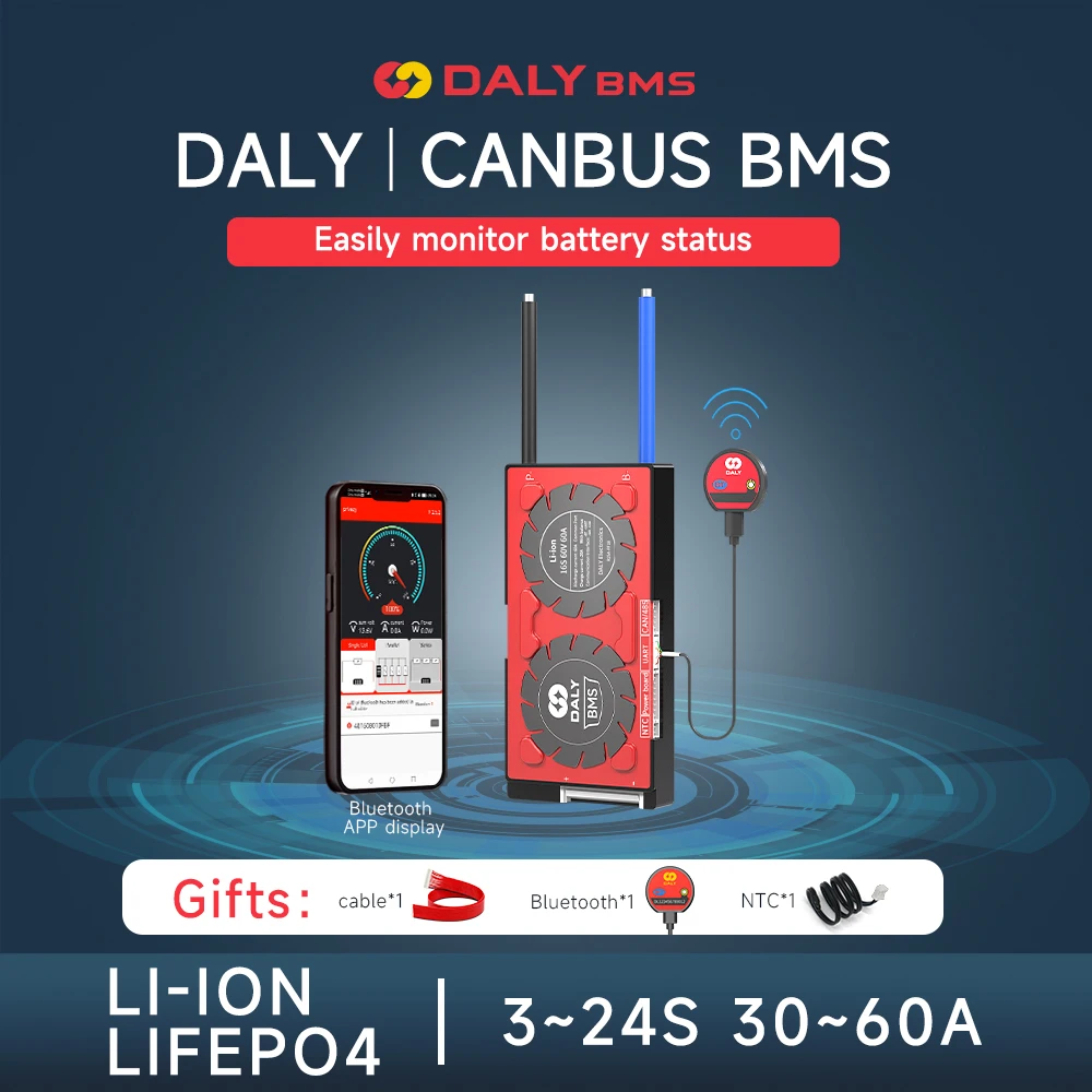 DALY 5S 12V 100A LTO SMART BMS porta comune con bilanciamento modulo