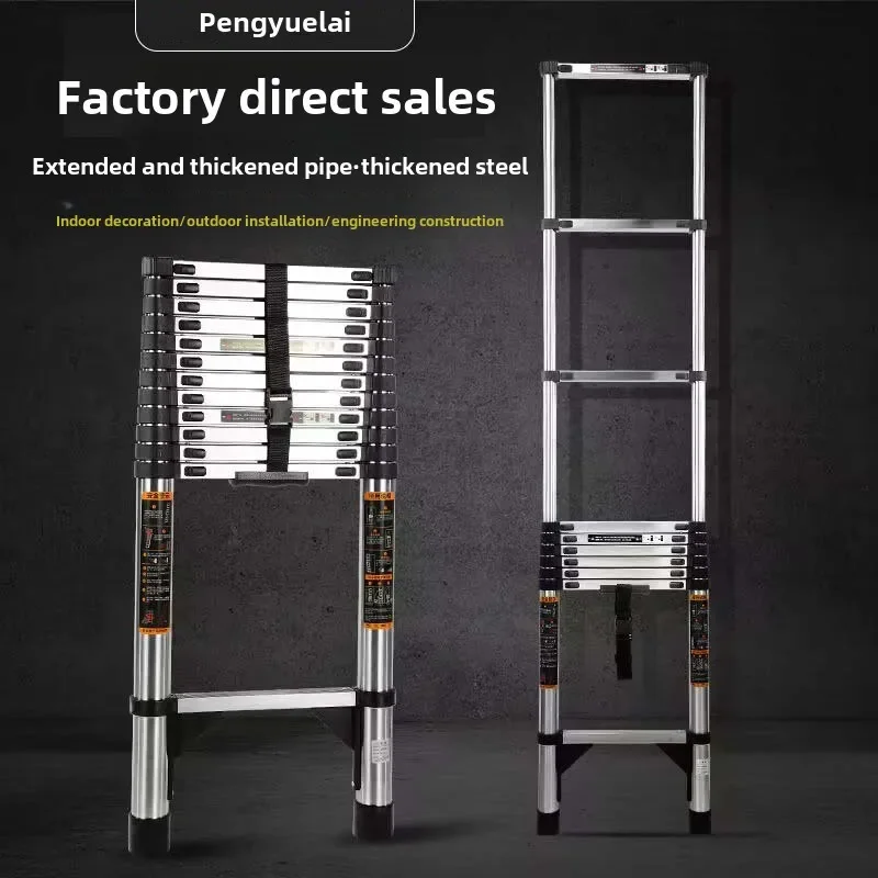 Multifunctional Stainless Steel Telescopic Ladder Portable Folding Ladder Herringbone Engineering Lifting Step