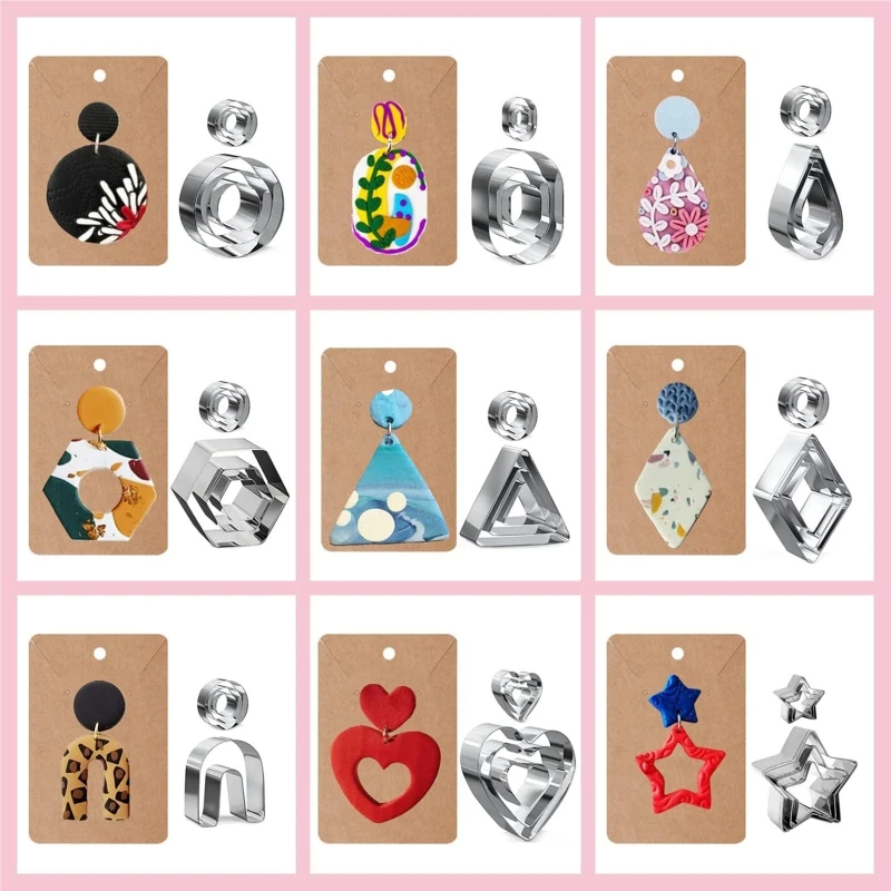 

360 шт., 14 форм, резаки для сережек, прозрачный уплотнительный пакет для глиняных сережек