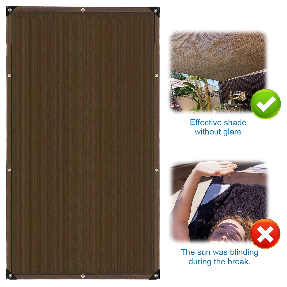 2x3m/3x4m Sun Shade Sail Rectangle HDPE Sunshade Net Grommets Shade Mesh Canopy Greenhouse Plant Pergola