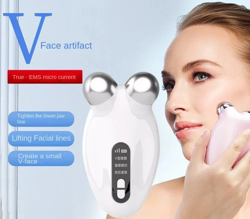 

Roller face slimming device vibrates into facial massage lifting tightening double chin and face slimming artifact
