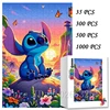 300/500/1000 Pieces Disney Stitch Jigsaw Puzzles Children Intelligence Game Toys Cartoon Puzzles Handmade Hobbies 1