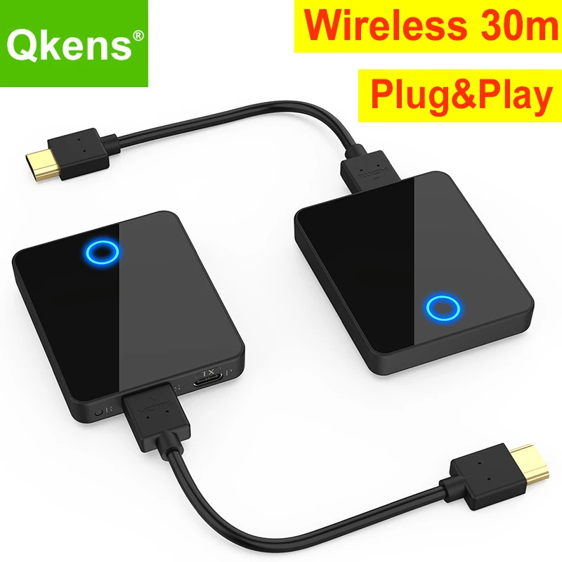 

30m Mini Wireless Share Display Adapter Video Transmitter Receiver HDMI Extender Fr Camera TV Box Laptop PC To Monitor Projector