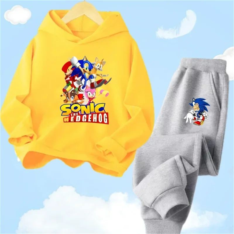 thumbnail image 1 of Ropa de bebé, ropa de abrigo para niño de 2 a 12 años, conjunto de sudadera con capucha, sudadera Sonic 2024 de primavera para niños, ropa para niña, madre e hijo, 1 of 5