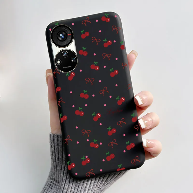 Cute Cartoon Soft Silicone Protective Phone Case - Black