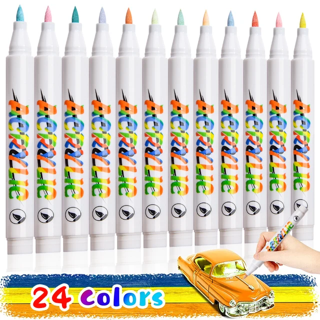 36 Colors Paint Pens Paint Markers Dual Tip, Premium Acrylic Paint Markers  for Wood, Canvas, Stone, Rock Painting - AliExpress