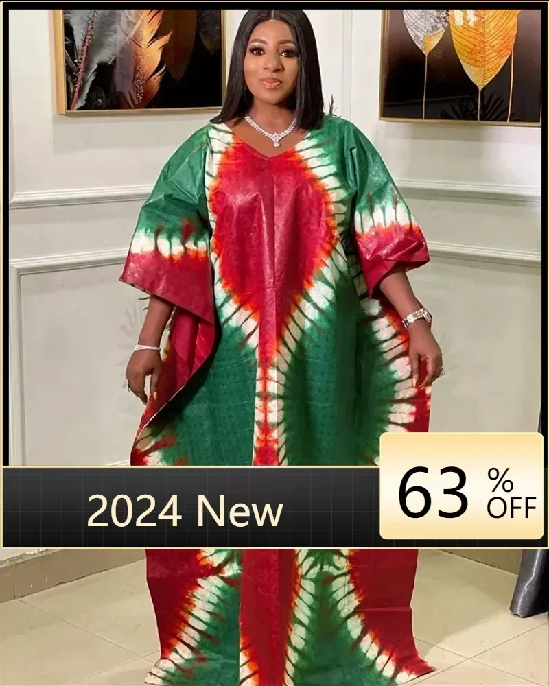 

S-5XL African Dresses for Women Spring Summer Africa Party Polyester Printing Plus Size Long Dress African Robes African Clothes