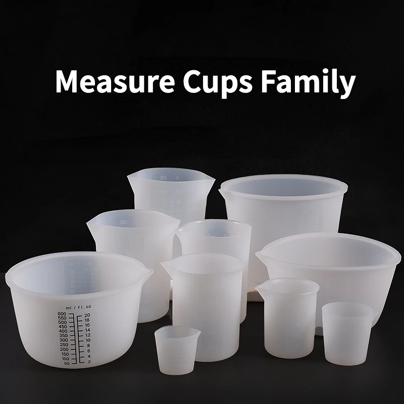 

1000ml 600ml 450ml 350ml 250ml 100ml 30ml Measure Cup for Resin Supplies Silicone Measuring Cup for Resin Epoxy DIY Craft Tool