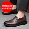 Men Leather Shoes Business Dress Shoes Slip On Invisible Inner Height Increasing Men's Shoes 6/8 CM Wedding Shoes Big Size 36-47 3