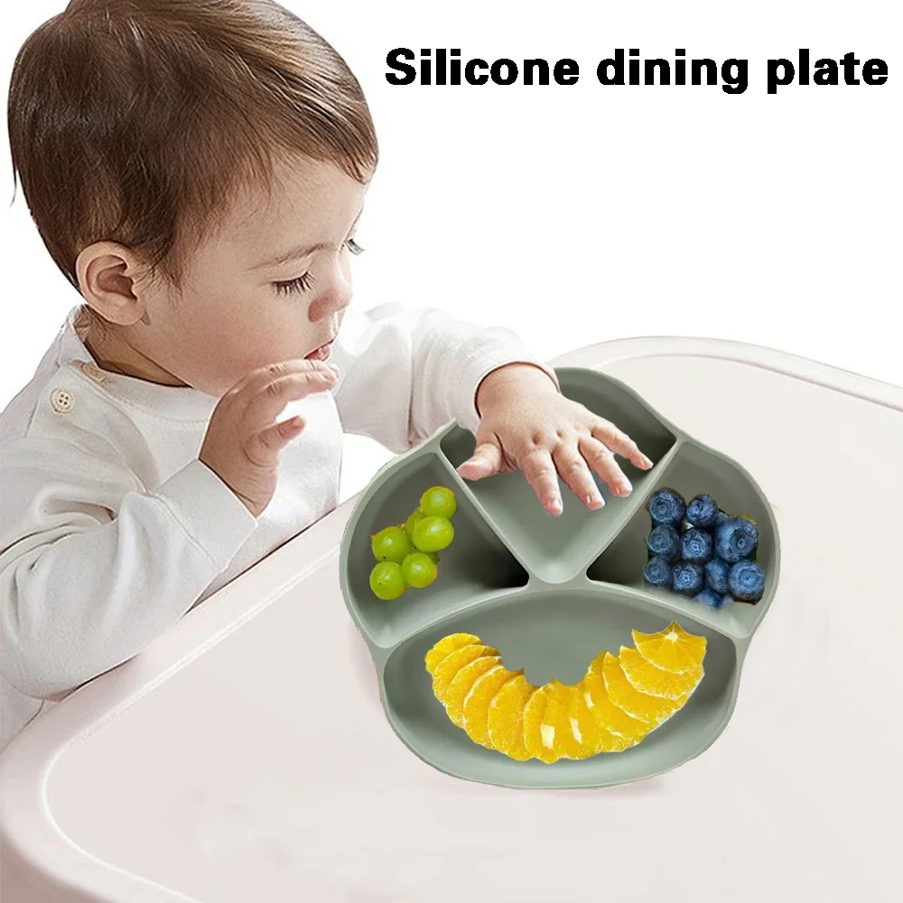 Silicone Children's Meal Plate Supplemental Meal Plate Children's Suction Cup Silicone Meal Plate Drop-proof Suction Cup Bowl 2
