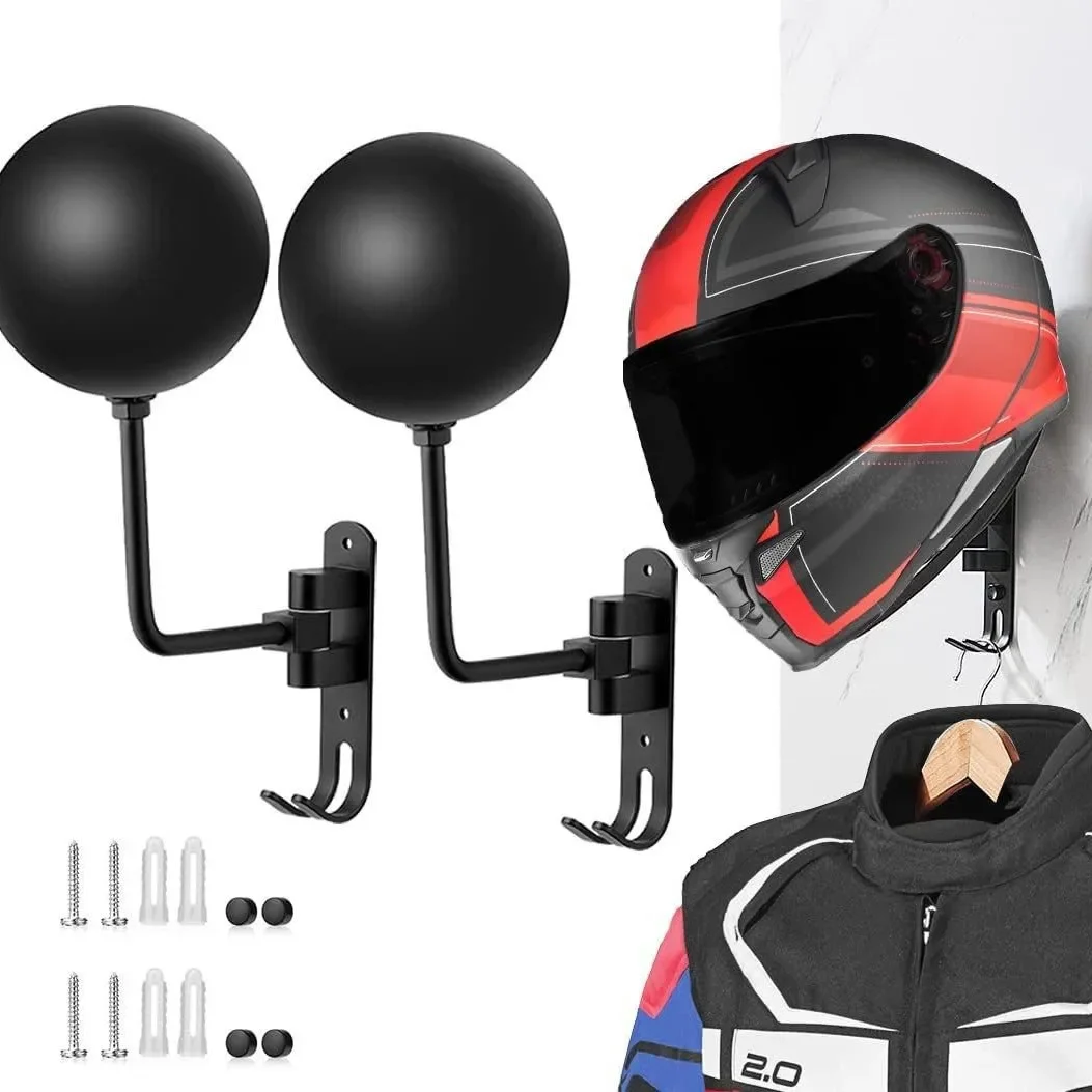 180&deg; Rotation Motorcycle Helmet Holder Wall Mount Helmet Hanger Stand Rack Storage Hook Motorcycle Bike Helmets motorcycle helmet holder