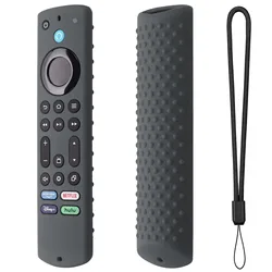 Silicone Protective Cover with Lanyard for Streaming Remote - Anti-Fall Soft Case (Grey)