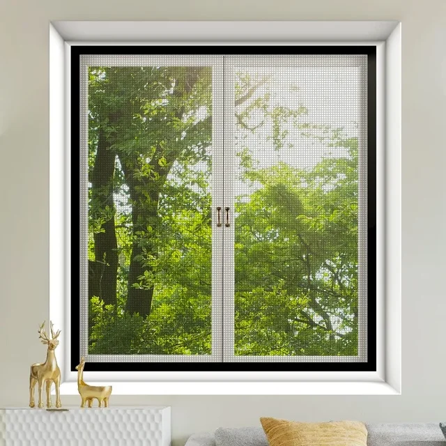 Simple Anti Mosquito No Need to Punch Holes Mosquito Net Window Self-adhesive Type Anti-mosquito Screens Home Textile Garden 2