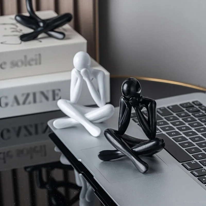 1/4PCS Nordic Light Luxury Style Abstract Figure Home Decoration Ornaments Sitting Posture Statue Crafts Desktop Decor Artworks 2