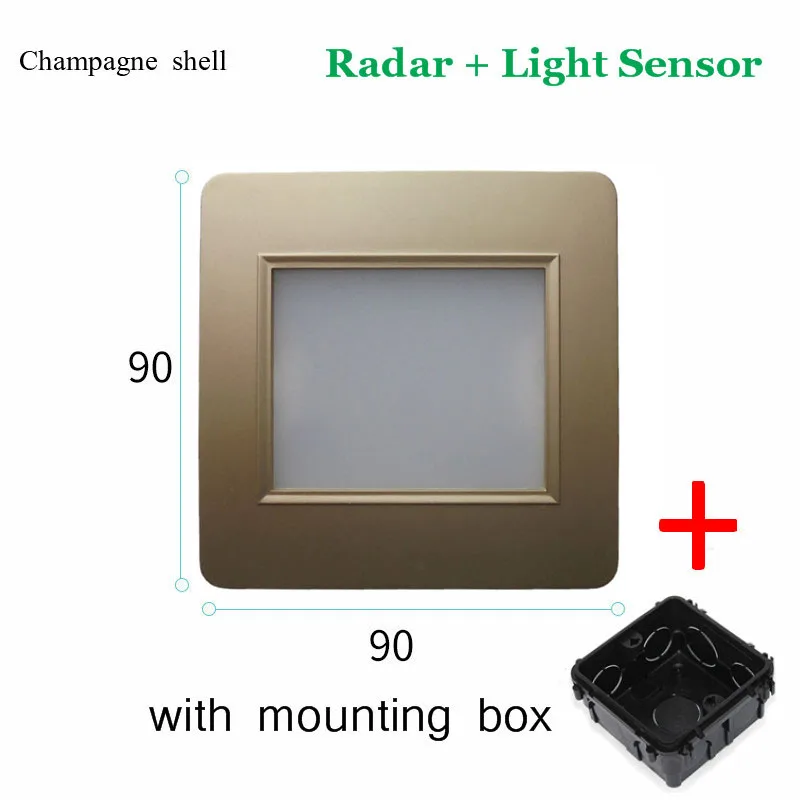 vintage wall lights 1.5W Night Intelligent Lamp Radar Motion Detector Sensor LED Stair Light Recessed Step Ladder Stairway Wall Sconce Kitchen Foyer modern wall lights Wall Lamps