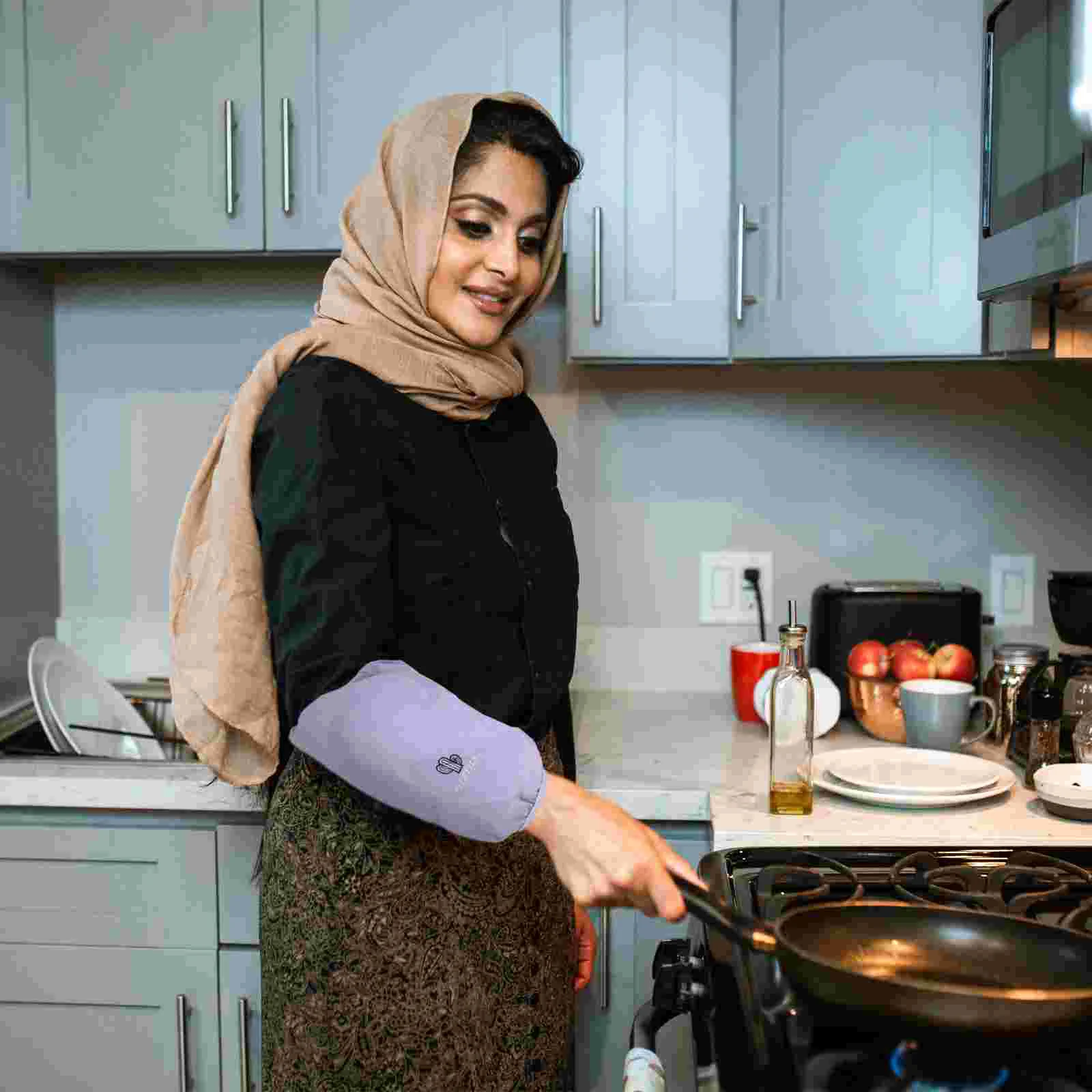 2 Pairs Reusable Kitchen Long Sleeves Oil Proof Sleeves Car Wash Mitts Cotton Arm Sleeves for