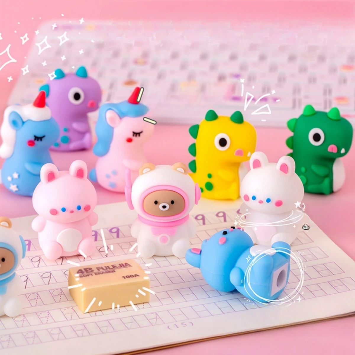 Kawaii gomma morbida Mini animali dei cartoni animati temperamatite  meccanico cancelleria carina torna a scuola articoli per bambini premi  regalo - AliExpress