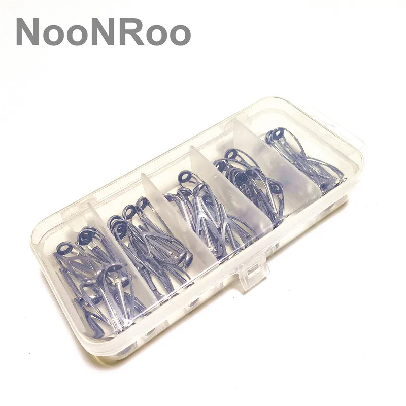 NooNRoo MN Tip Top 50 PCS 5 Größe in 1 Box Angelrute Reparatur Guides Stange Gebäude Zubehör 50 Teile/schachtel – Detail 3
