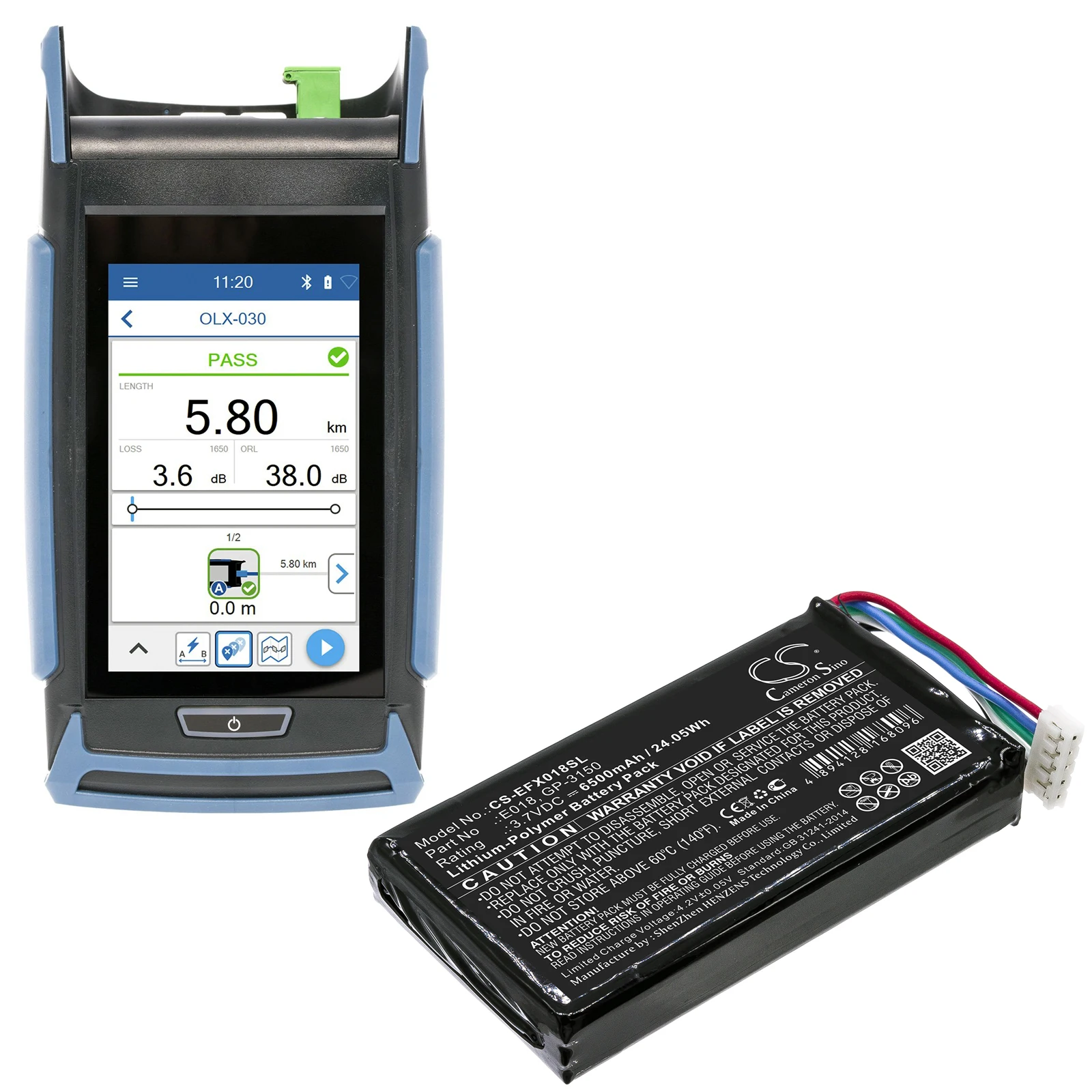 

Аккумулятор Cameron Sino 6500 мАч для EXFO OX1 OX1, оптический волоконный мультиметр OX1 Optical Explorer E018 GP-3150