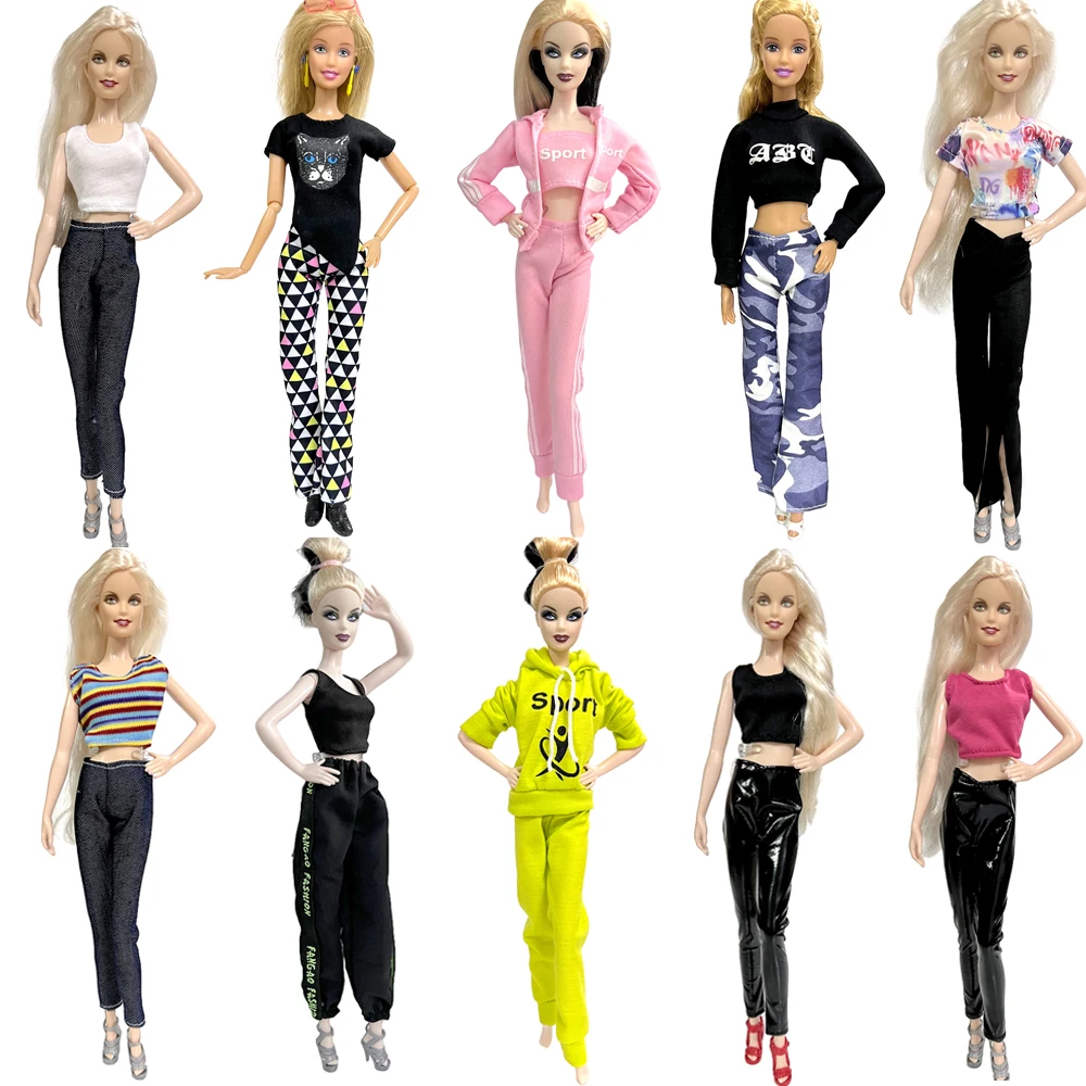 NK Official 1 Pcs  Fashion Daily Casual Sports Outfits Shirt Skirt Pants Dress Clothes for Barbie Doll Dollhouse Accessories JJ [puma] official puma ess pants tr cl m 84723401