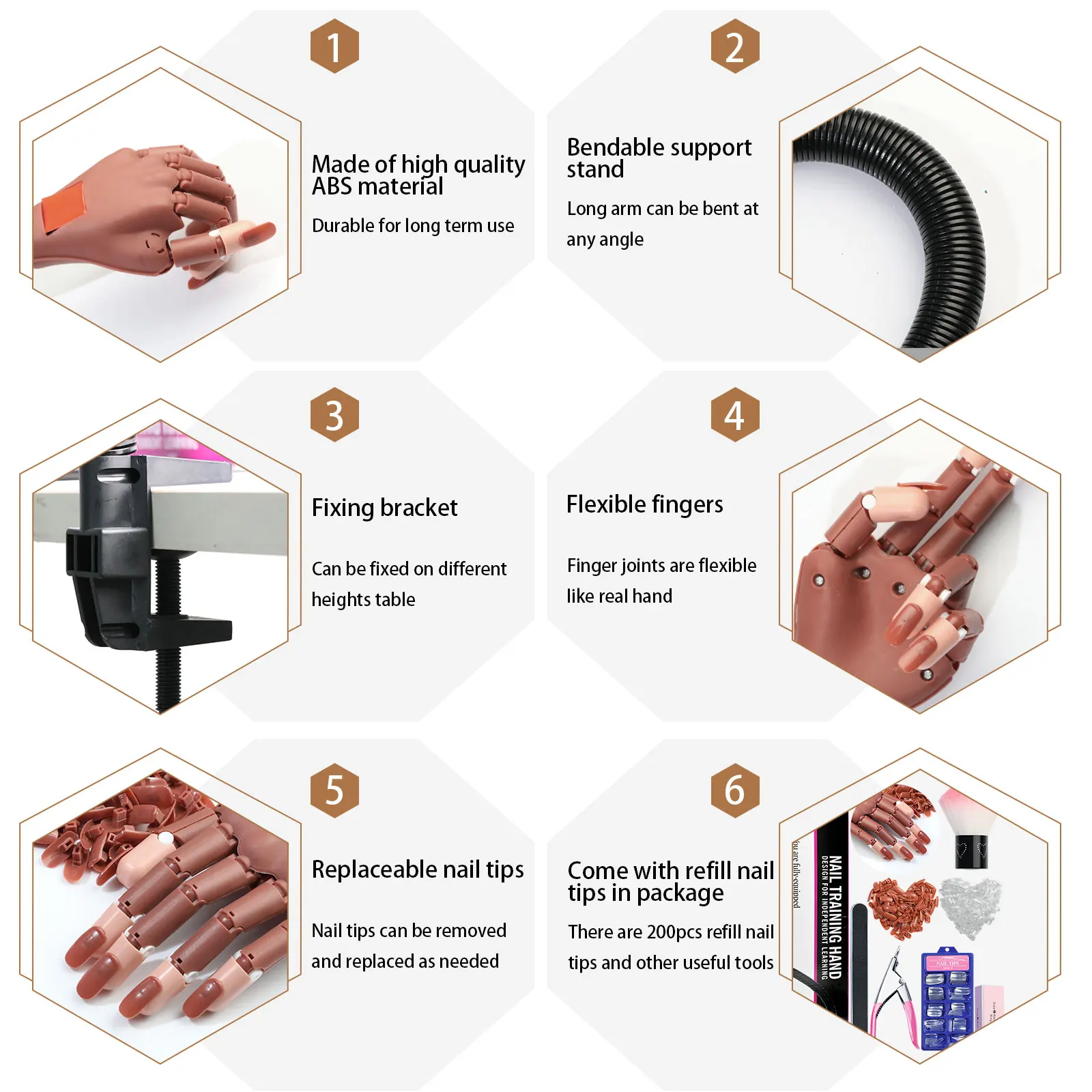 네일 아트 연습 핸드 매니큐어 연습 손가락 아크릴 네일 팁 100pcs 가짜 손톱 네일 훈련 장비 도구