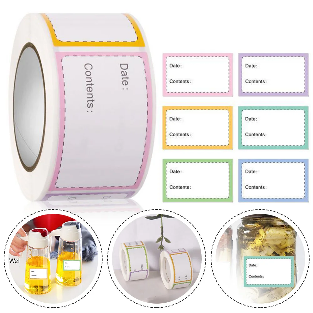 

1 Roll Self-Adhesive Removable Freezer Refrigerator Food Storage Paper Sticker Labels White Date Stickers For Home Storage Tags