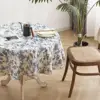 Floral Linen Cotton Tablecloth With Tassel retro nappe de table Table Cover round Dining Table Cover Tea Table Cloth Tafelkleed 5