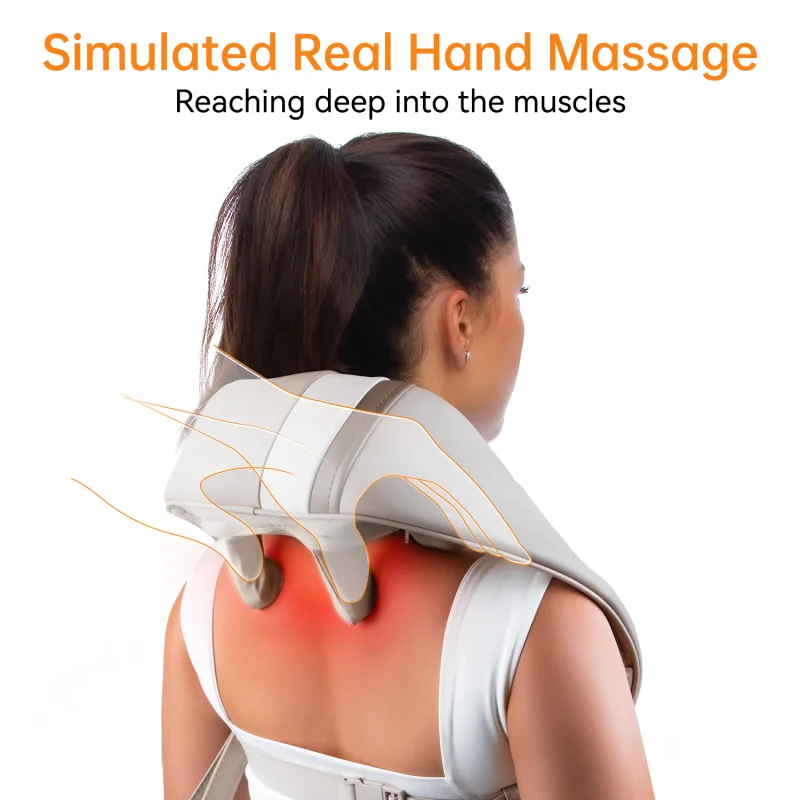 Mebak Massager for Neck And Back Trapezius Neck Cervical Back Massage Shawl Wireless Neck And Shoulder