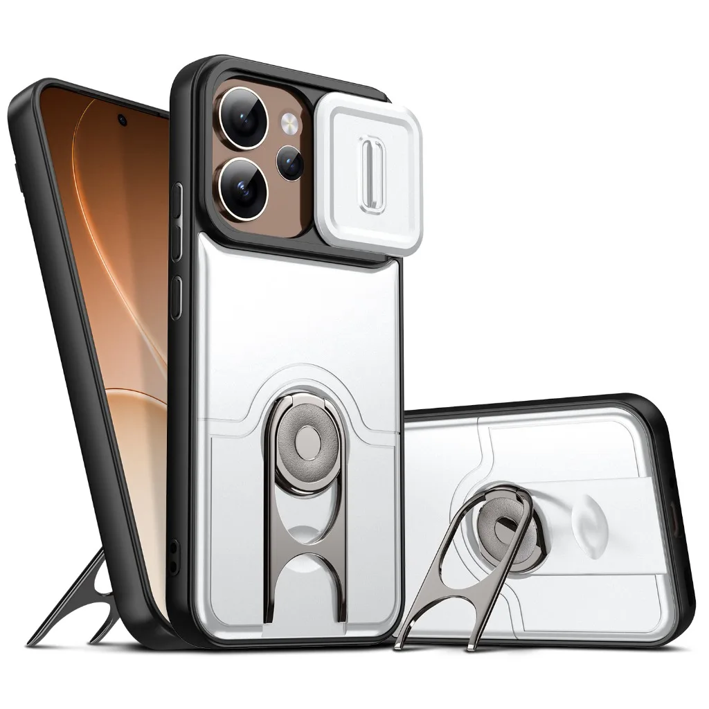 Slide Camera Lens Protector Kickstand Phone Case