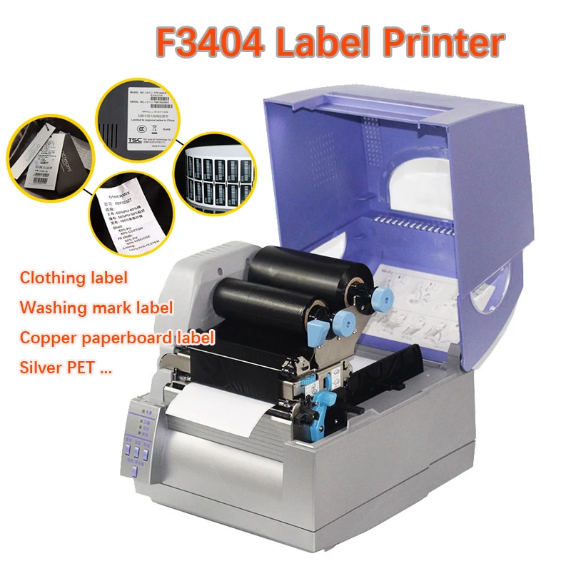 F-3404 Clothing Tag Printer Self-adhesive Bar Code Label Machine Express Face Sheet Printer 50W Thermal Transfer Mode Printer