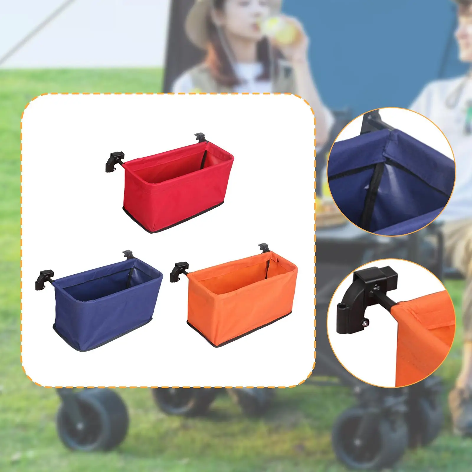 Wagon Cart Tail Bag Trolley Accessories Cart Bag Heavy Duty Easy to Install Tail Pocket Portable Wagon Basket for Shopping Beach
