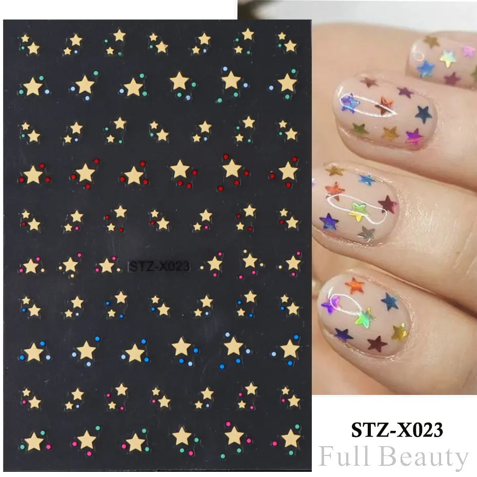 240 Stück Nageldekoration Sterne In Gold & Silber – Mit Pinzette Für DIY-Nailart