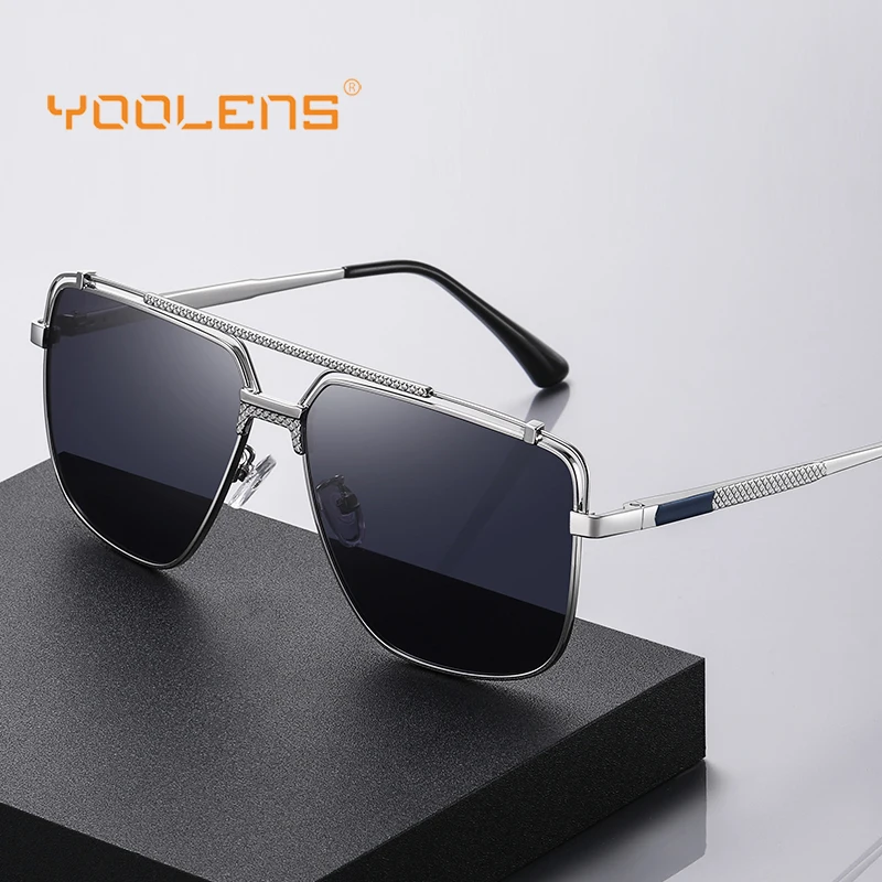 

YOOLENS Men's Hot Vintage Square Sunglasses Retro Metal Frame Fishing Driving Polarized UV400 Outdoor Sun Glasses For Men Women