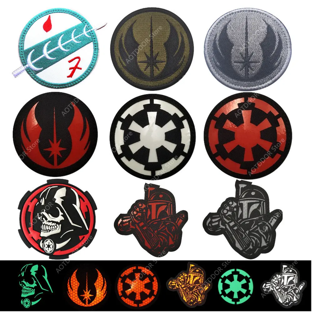 Brazalete luminoso Imperio Galáctico Orden Jedi insignia táctica  reflectante pegatina mágica planeta mochila bordado insignia costura DIY -  AliExpress, image size:1000x1000