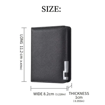 Black Faux Leather Small Slim Business-Style Wallet - Multiple Card Slots, Credit Card and Driver's License Holder, Geometric In 2