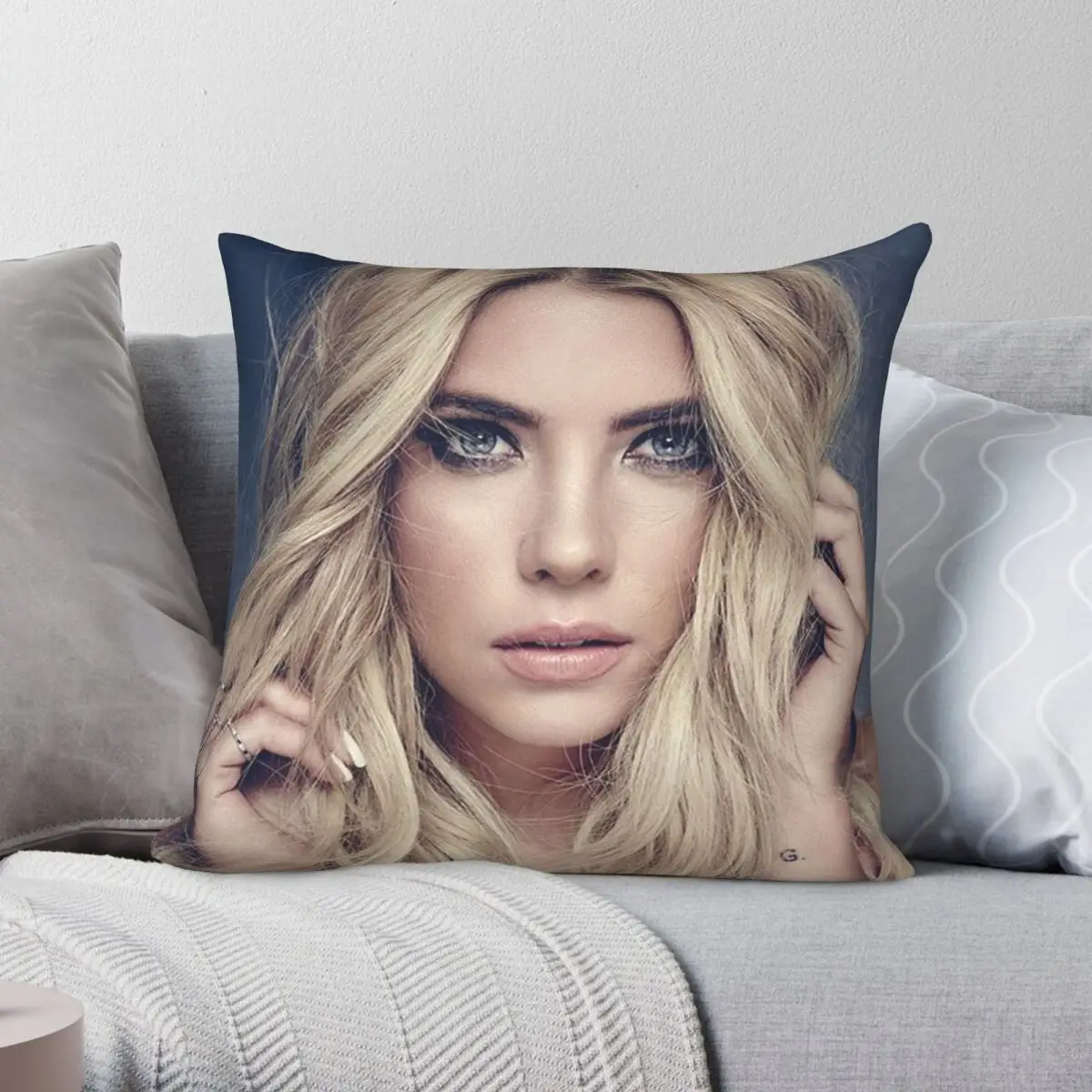 

Ashley Benson Pillowcase Polyester Linen Velvet Creative Zip Decor Home Cushion Case
