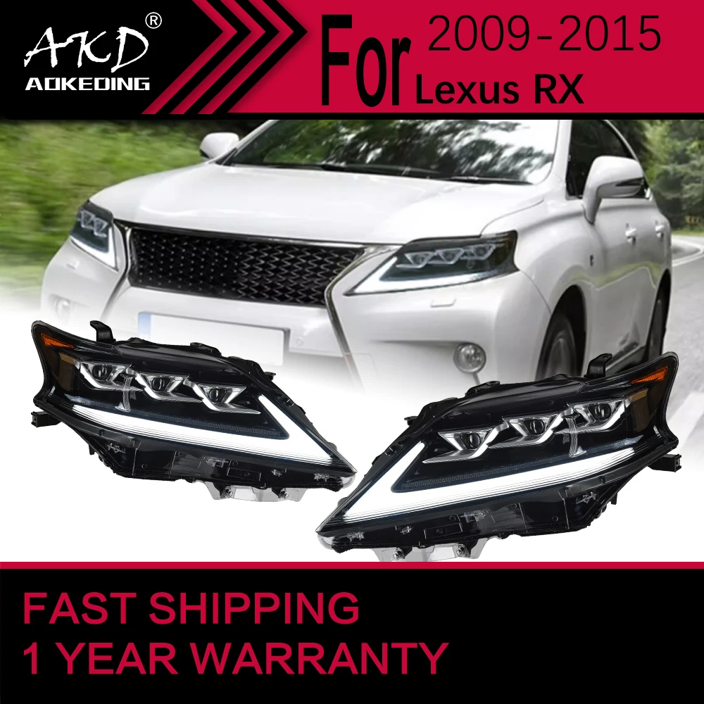 

Автомобильные фары для Lexus RX светодиодный, фары 2009-2015 RX300 RX270 RX350, передняя фара Drl, объектив проектора, автомобильные аксессуары