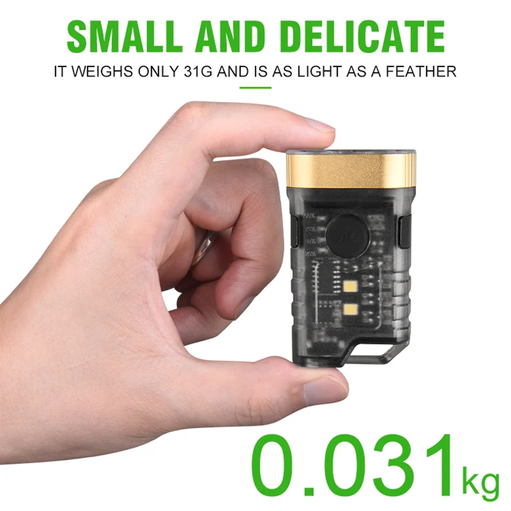 Mini LED Flashlight 9 Grear Dimming Portable Outdoor Tools IP65 Waterproof Pocket Flashlight Type C Charging for Hiking Fishing