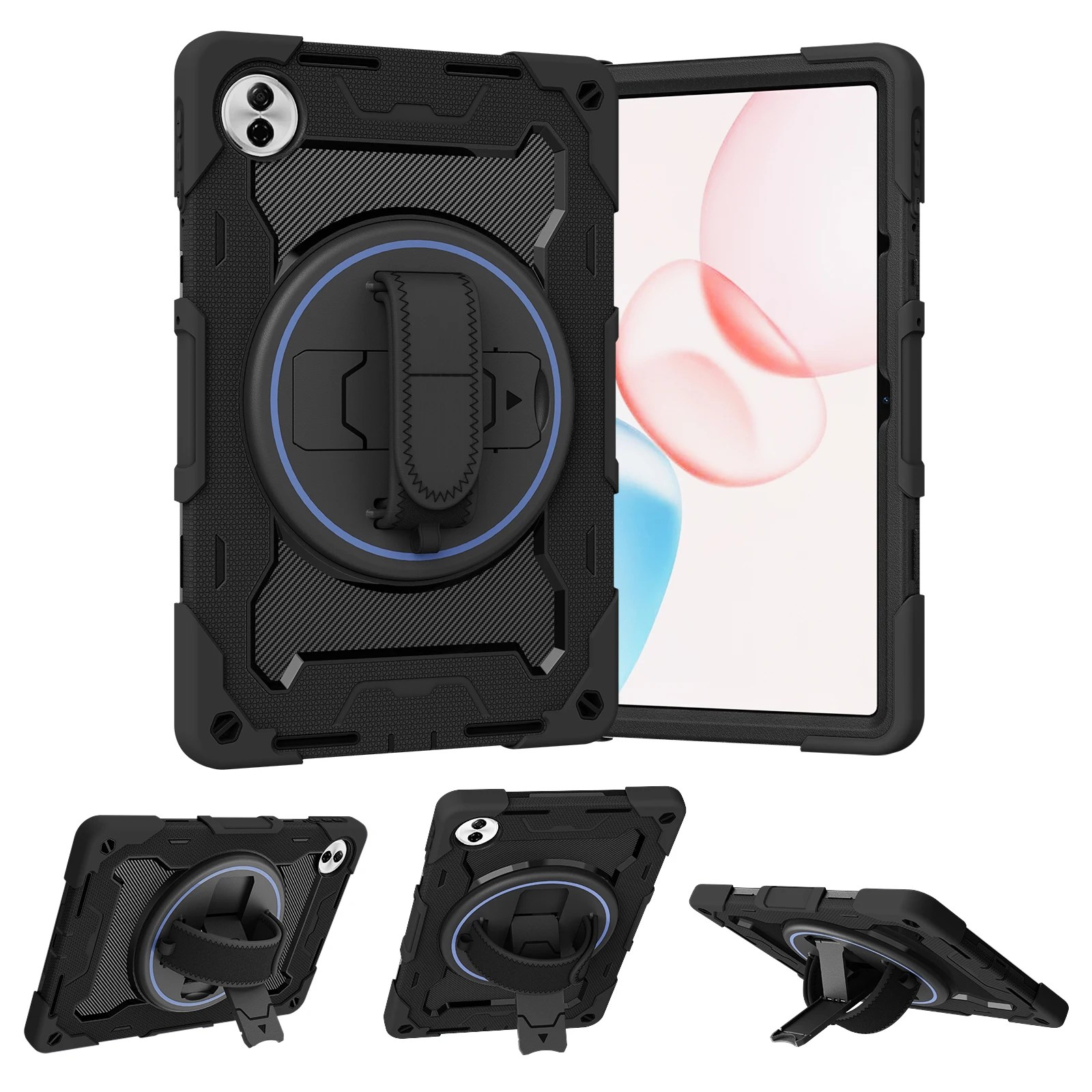 Enhanced Armor Case with 360° Rotating Stand and Hand Strap