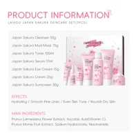 Sakura Skin Care Kit Hydrating Moisturizing Skin Care with Cleansing Pore Treatment and Sunscreen  Cosmetic  Skincare Korean 6