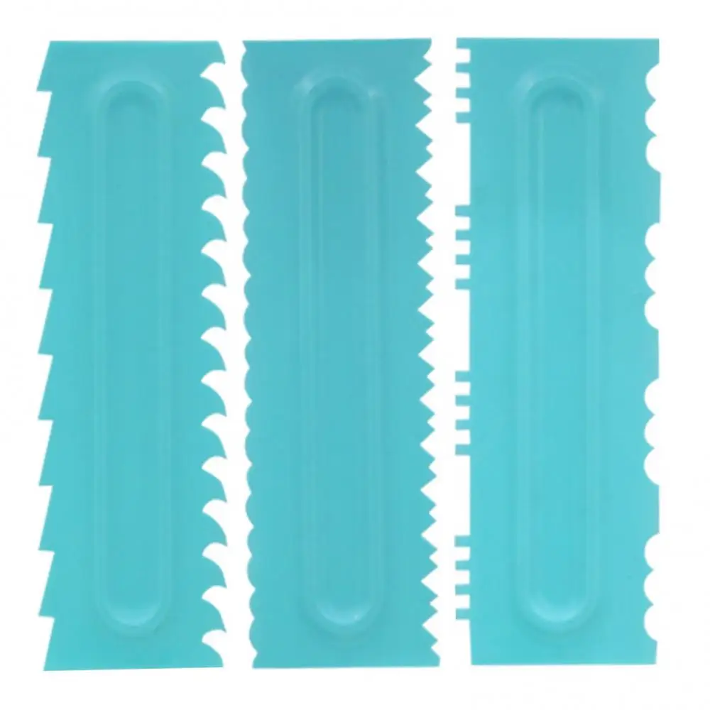 Cake Decorating Comb Fondant Spatulas Creamy Texture Pastry Cream Smoother Scraper Icing Decor 21.7*7cm Baking Mold Accessories