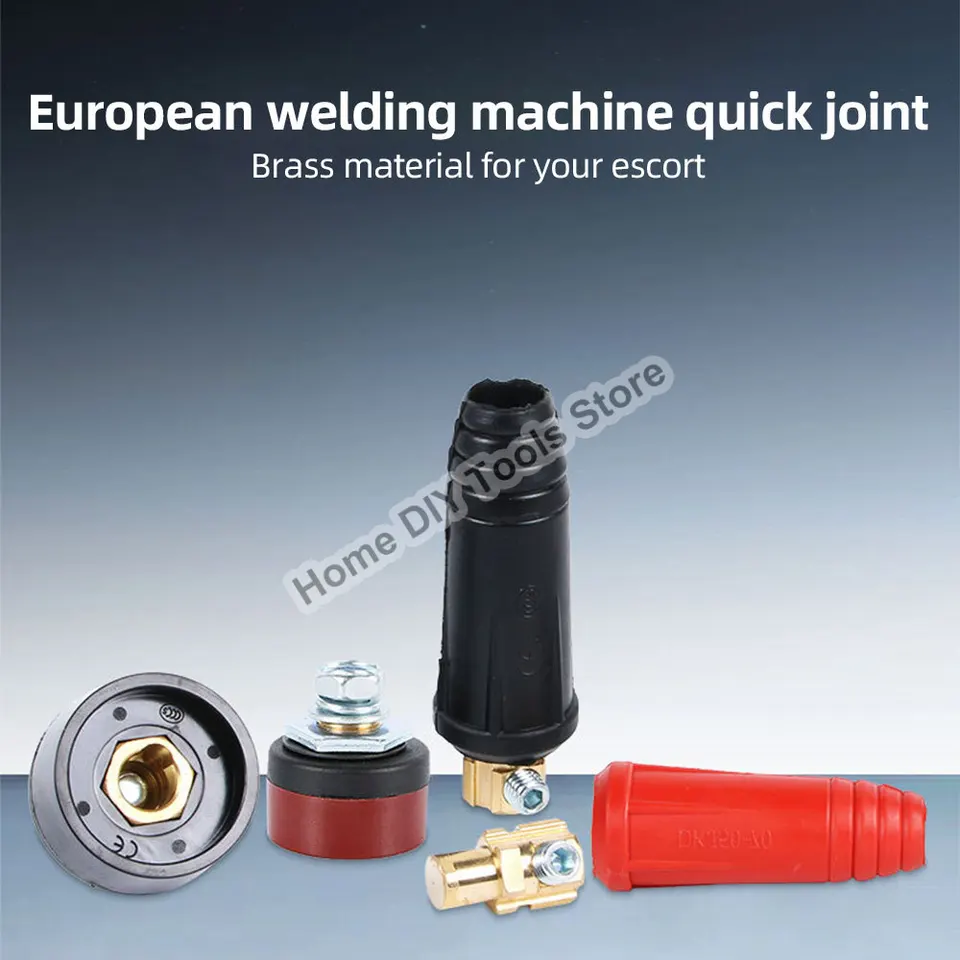 RIVERWELD Cavo di saldatura TIG Connettore da pannello DKJ35-50 315Amp Raccordo rapido Colore rosso e nero 4 pezzi