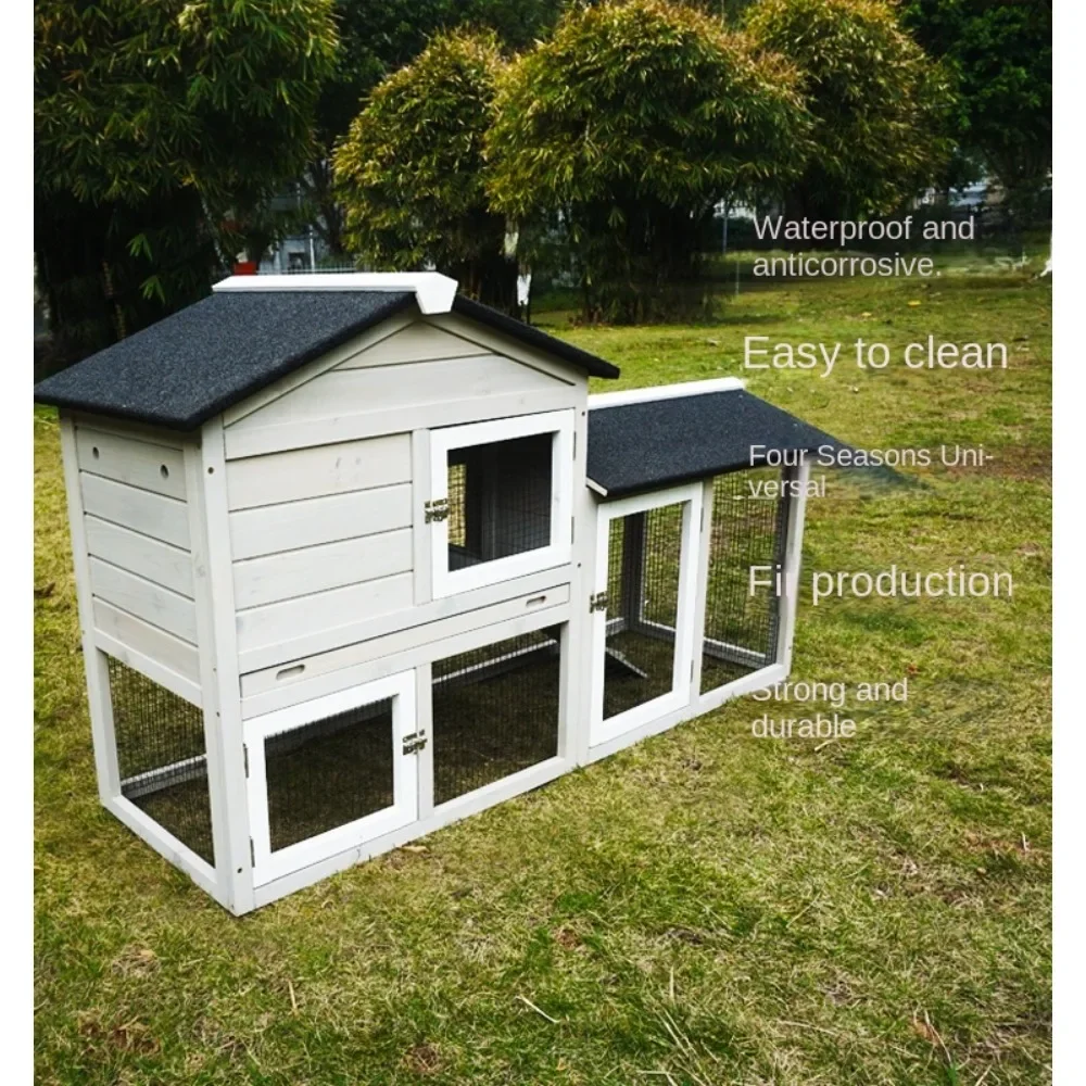 

Solid wood outdoor rabbit , chicken duck , chicken coop, pigeon rabbit cage, cat , household outdoor pet house, wate