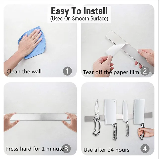 ANYOHOE 스테인리스 스틸 마그네틱 나이프 거치대: 주방을 정리하고 나이프를 안전하게 보관하세요.