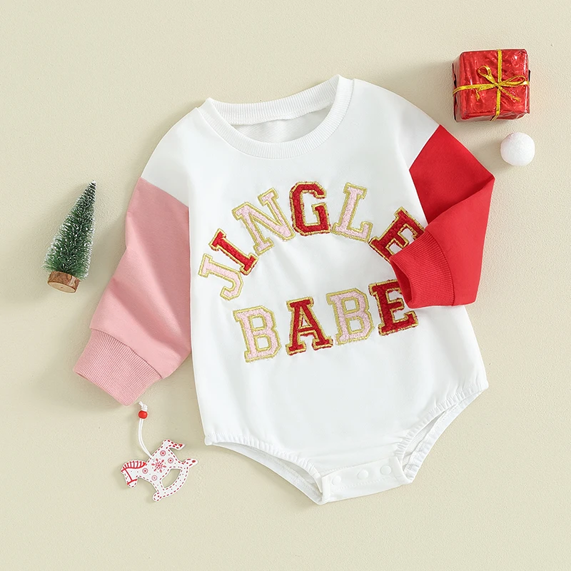 

Baby Girl Christmas Outfit Newborn Sweatshirt Bubble Romper Toddler Fall Winter Infant Cute Clothes