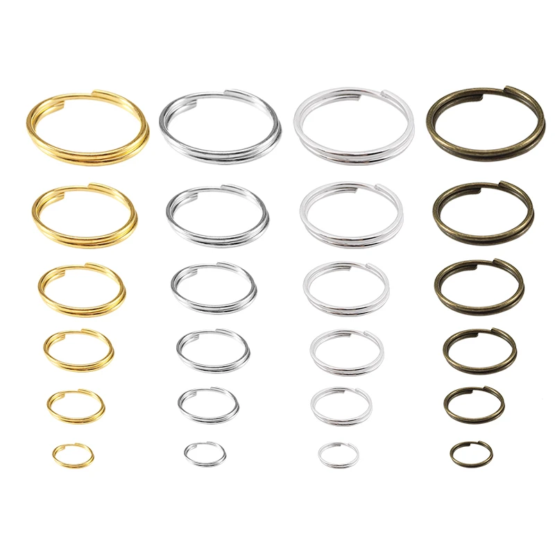 1Box 3-10mm Mixed Stainless Steel Open Jump Rings Split Rings Connectors  For Diy Jewelry Making DIY Necklace Crafts Accessories