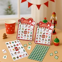 Christmas Cartoon Bingos Game Cards Merry Christmas Decoration for Home 2025 Bingo Game Set Navidad Natal New Year Gift 2026 2