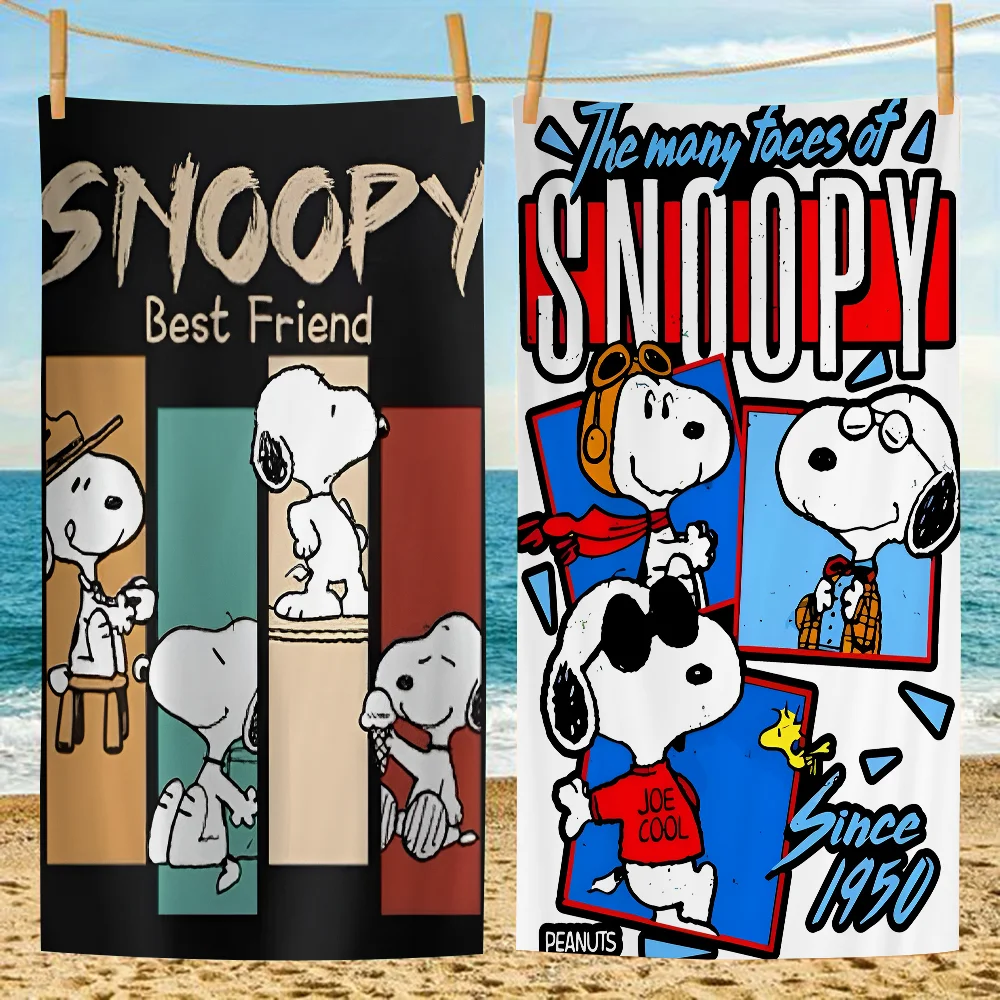S-Snoopy cartoon cute Cartoon Beach Towel Cute Kawaii Room Decor Bath Girls Children Hand Towels For Bathroom Shower