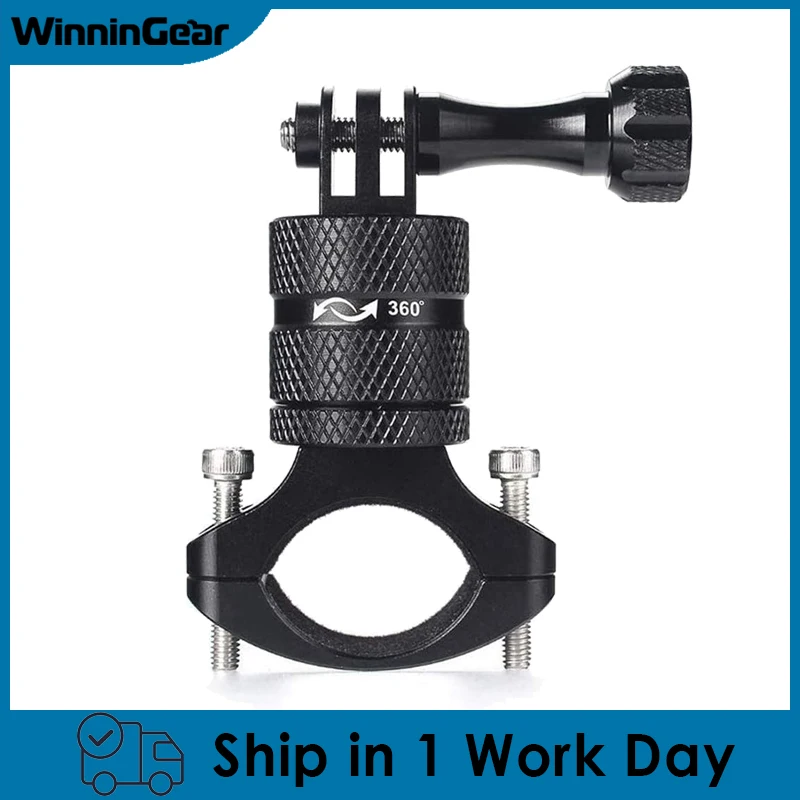 Supporto Per Manubrio Per Bicicletta In Alluminio Con Montaggio Su Rack Per Mountain Bike Rotante A 360 Gradi Per Gopro Hero 11/10/9/8/7/6/5/4